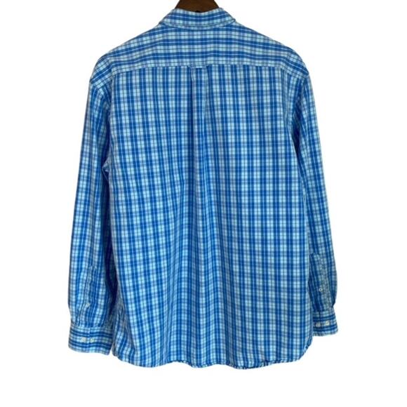 Izod Blue and Teal Plaid Button Down Shirt - Large - Picture 4 of 4